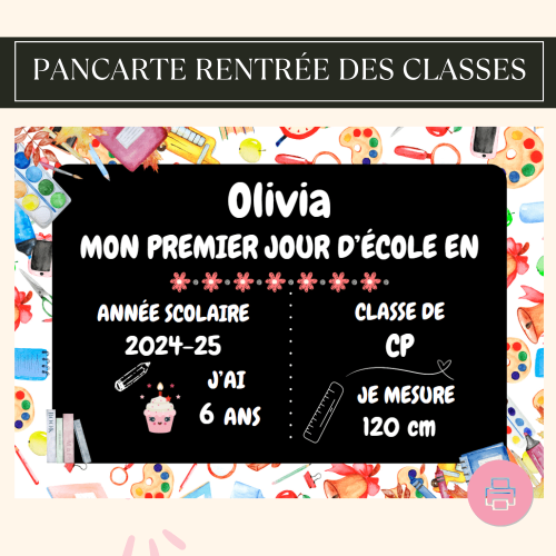 pancarte rentrée scolaire