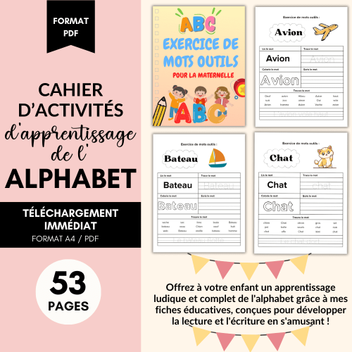 cahier d'activités apprentissage alphabet