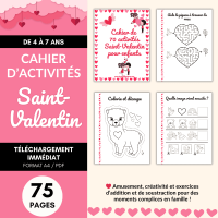 cahier d'activités Saint-Valentin